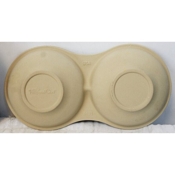 NEW The Pampered Chef Microwave Egg Cooker 1372 Stoneware Double Beige Scraper - Picture 8 of 16